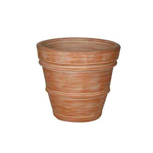 Fırça Dokulu Konik Dekoratif Terracotta Saksı