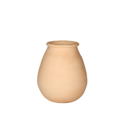 Kumtaşı Dokulu Dekoratif Terakota Saksı - Oval Tasarım