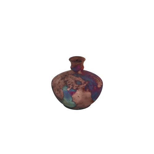Bakır Nebula Raku Tarzı Seramik Vazo