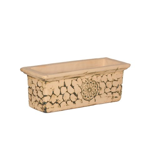 Krem Tuğla Desenli Terracotta Dış Mekan Saksısı