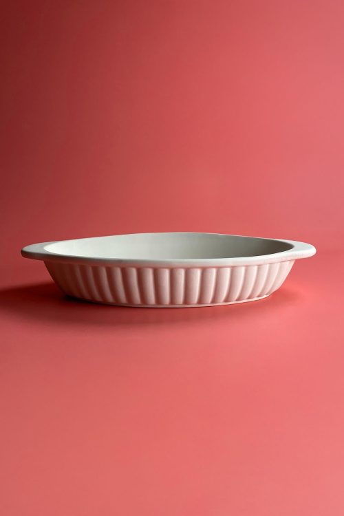 10 Parça Oval Seramik Fırın Kabı Seti - Krem