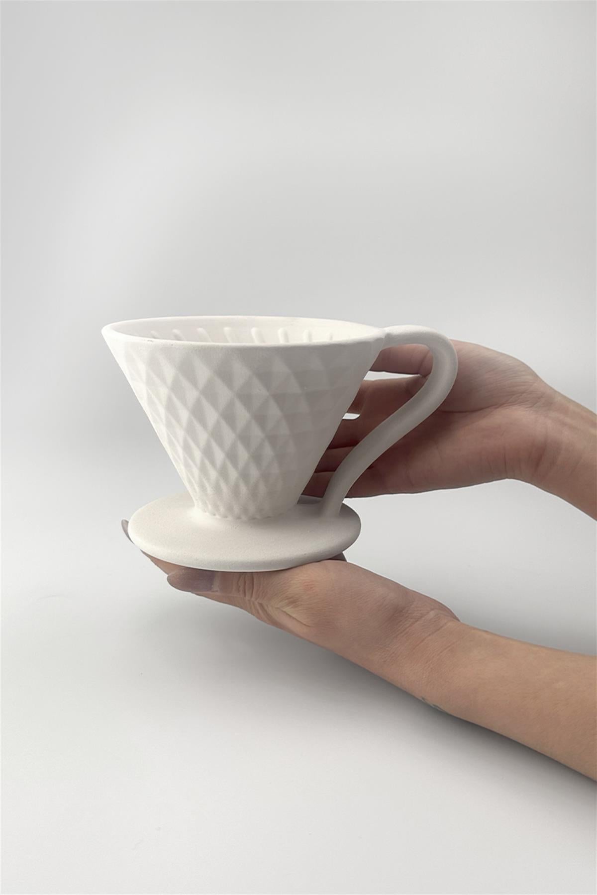 Prism V60 Seramik Kahve Demleme Dripper - 02 Numara - Bisque - 10 Adet - Görsel 4
